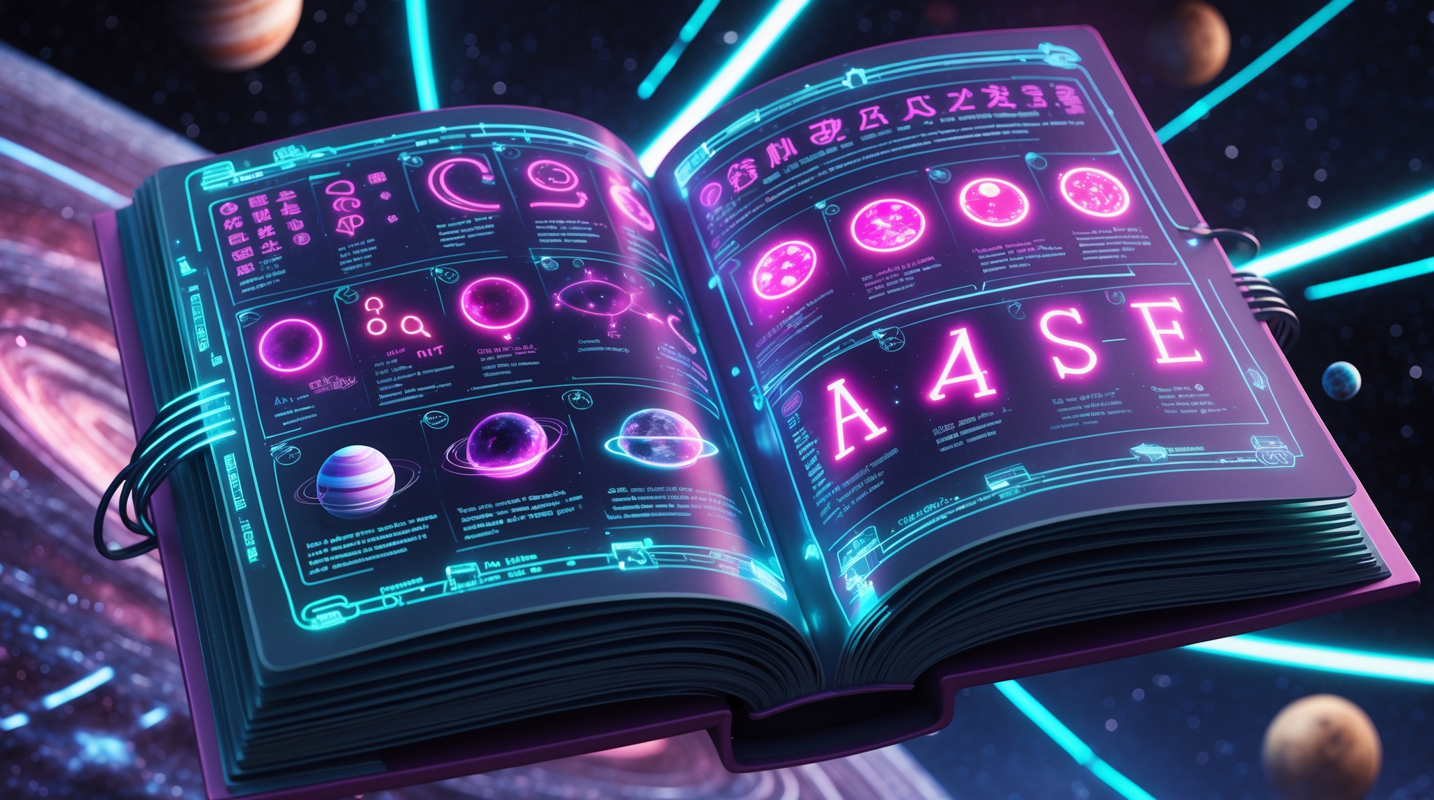 Ancient alien script on a scroll