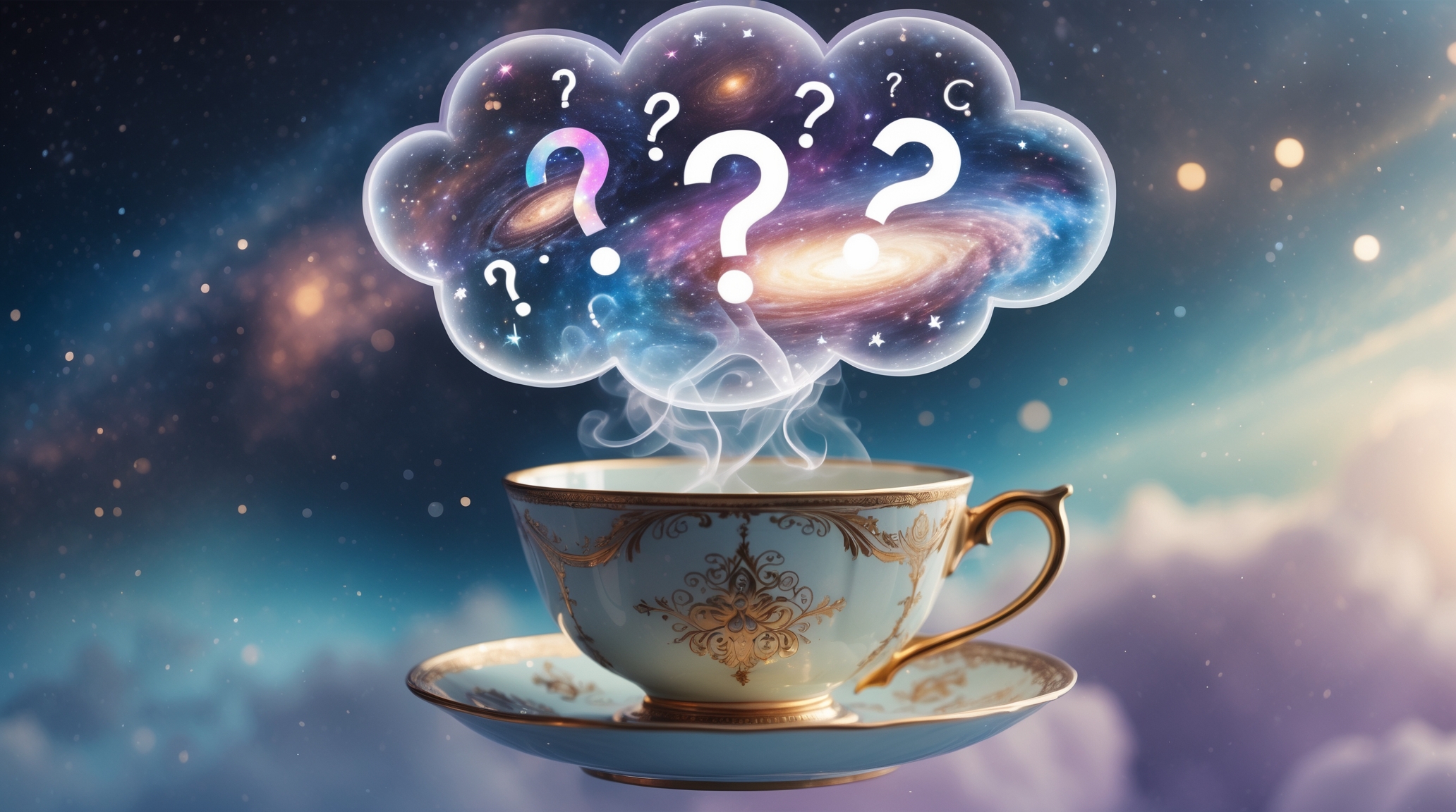 Thought bubble over a teacup